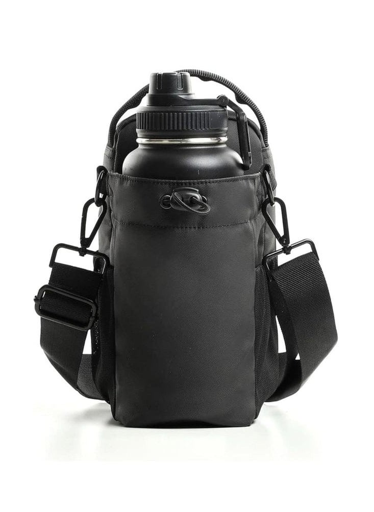 Magnetic Gym Bag with Lockable Zippers & Built-in Phone Holder | Attaches to Metal Surfaces | Hands-Free Workout Filming | Gym-Approved Design with Smart Storage & Bottle Holder – Black (Bottle Not Included)