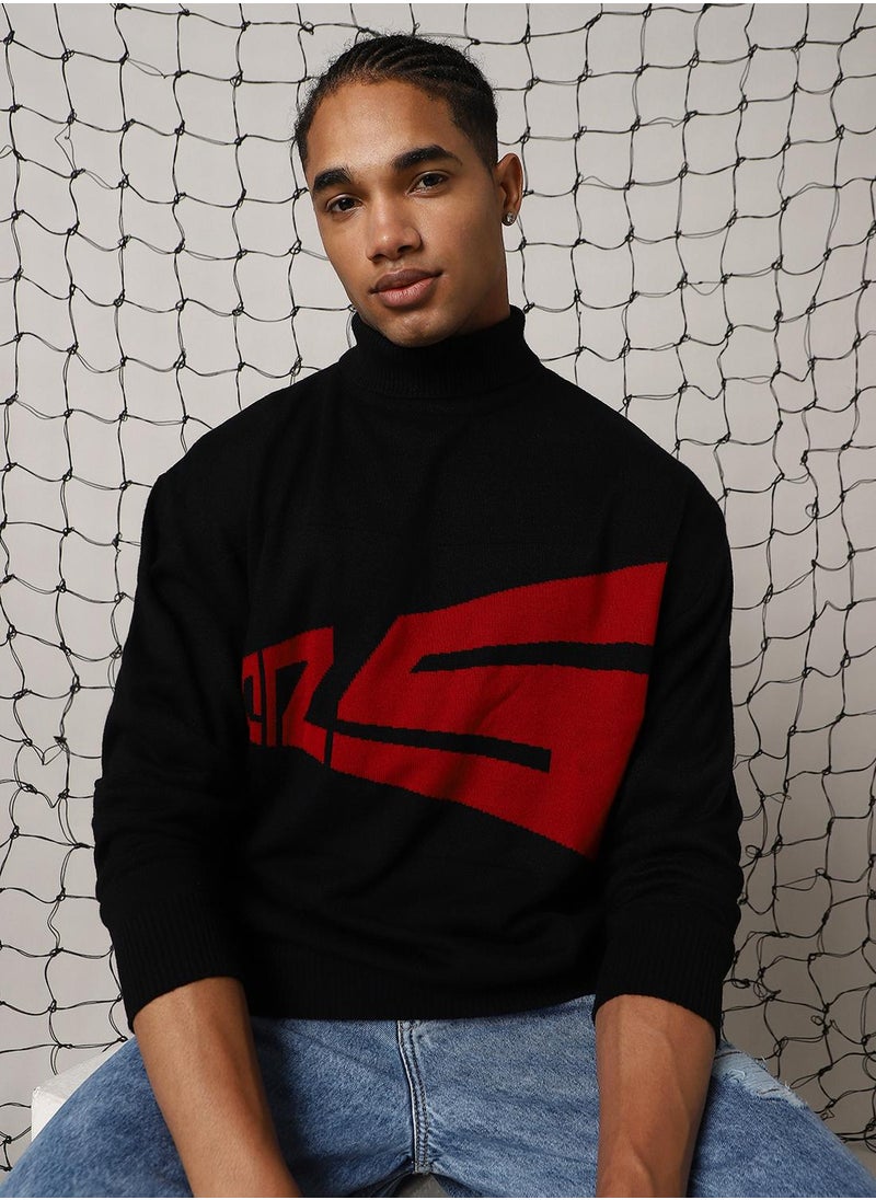 Men's Multicoloured 100% Acrylic Solid Oversized Sweater