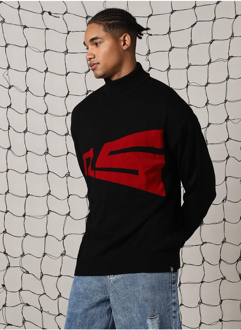 Men's Multicoloured 100% Acrylic Solid Oversized Sweater
