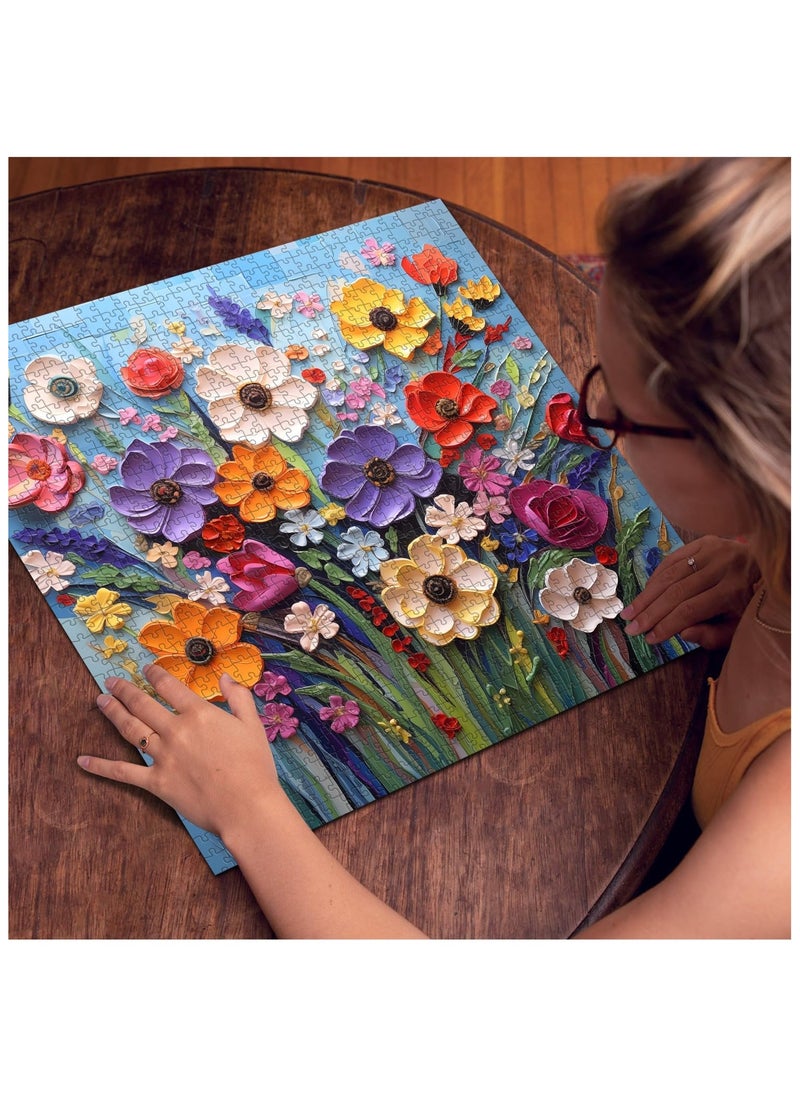 Adult 1000-Piece Spring Garden Colorful Floral Puzzle | Plant Art Decorative Brain Teaser for Relaxation