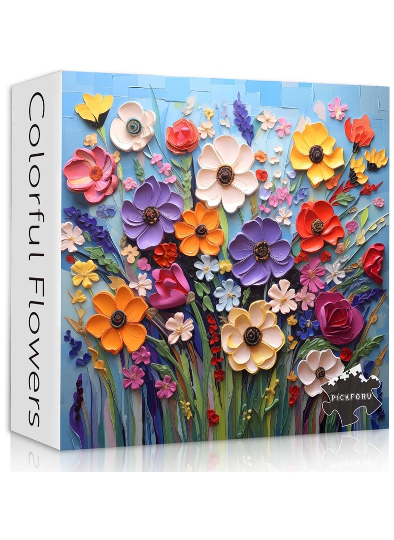 Adult 1000-Piece Spring Garden Colorful Floral Puzzle | Plant Art Decorative Brain Teaser for Relaxation