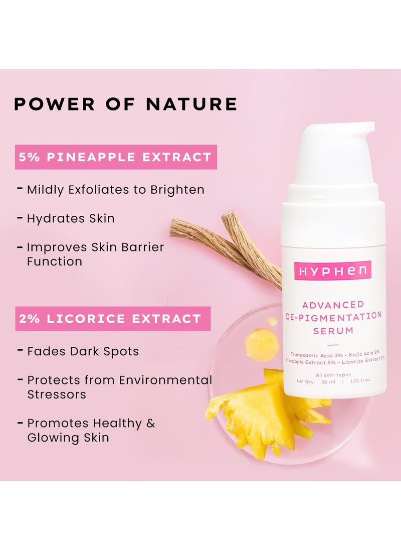 Advanced De-Pigmentation Serum For Hyperpigmentation, Melasma, Dark Spots & Scars With 2% Kojic Acid | Visibly Brightens & Even Tones Skin - 30ml