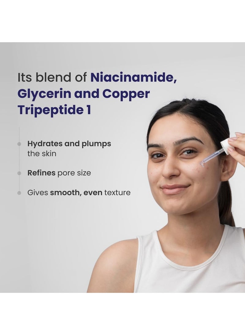 Pitstop Blue Copper Peptide Serum, Repairs Acne Scars & Pitted Marks, Evens Skin Tone & Reduces Blemishes, For All Skin Types, 25 Ml