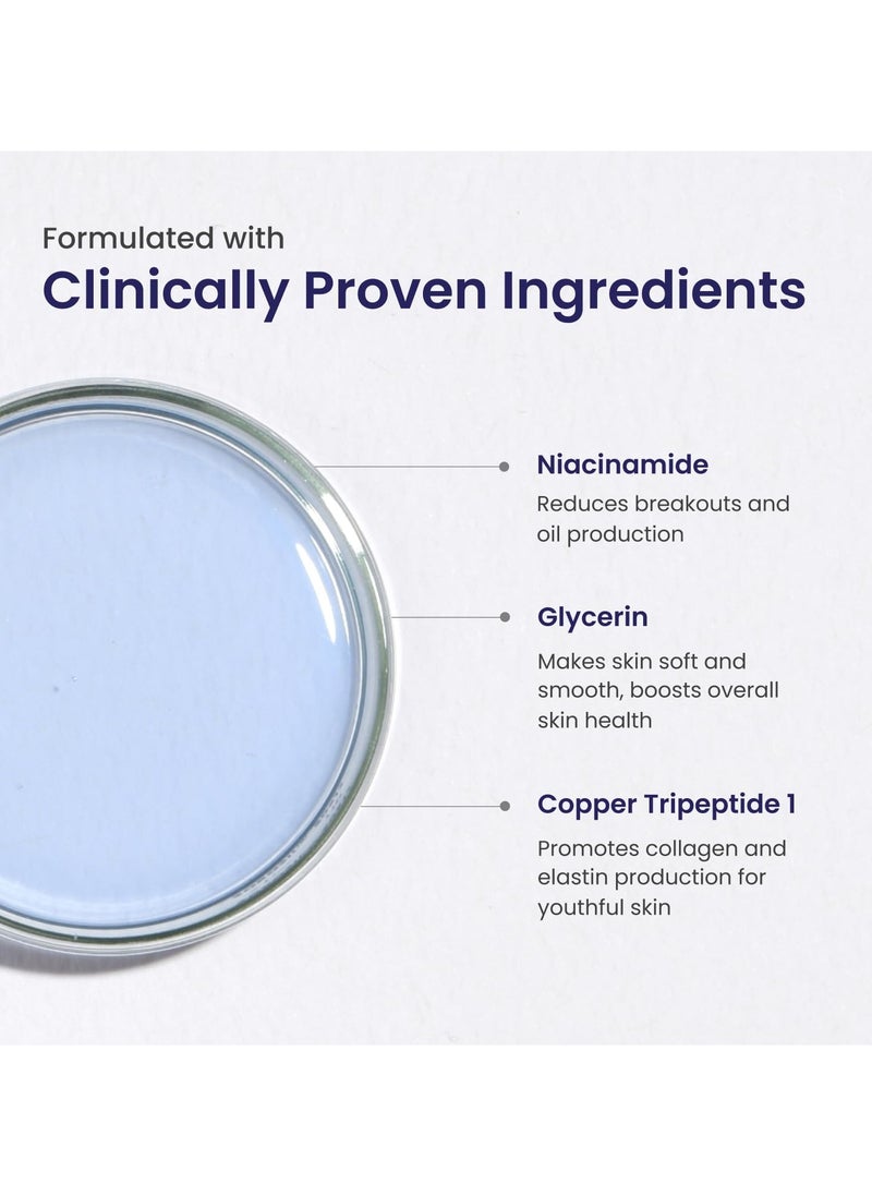 Pitstop Blue Copper Peptide Serum, Repairs Acne Scars & Pitted Marks, Evens Skin Tone & Reduces Blemishes, For All Skin Types, 25 Ml