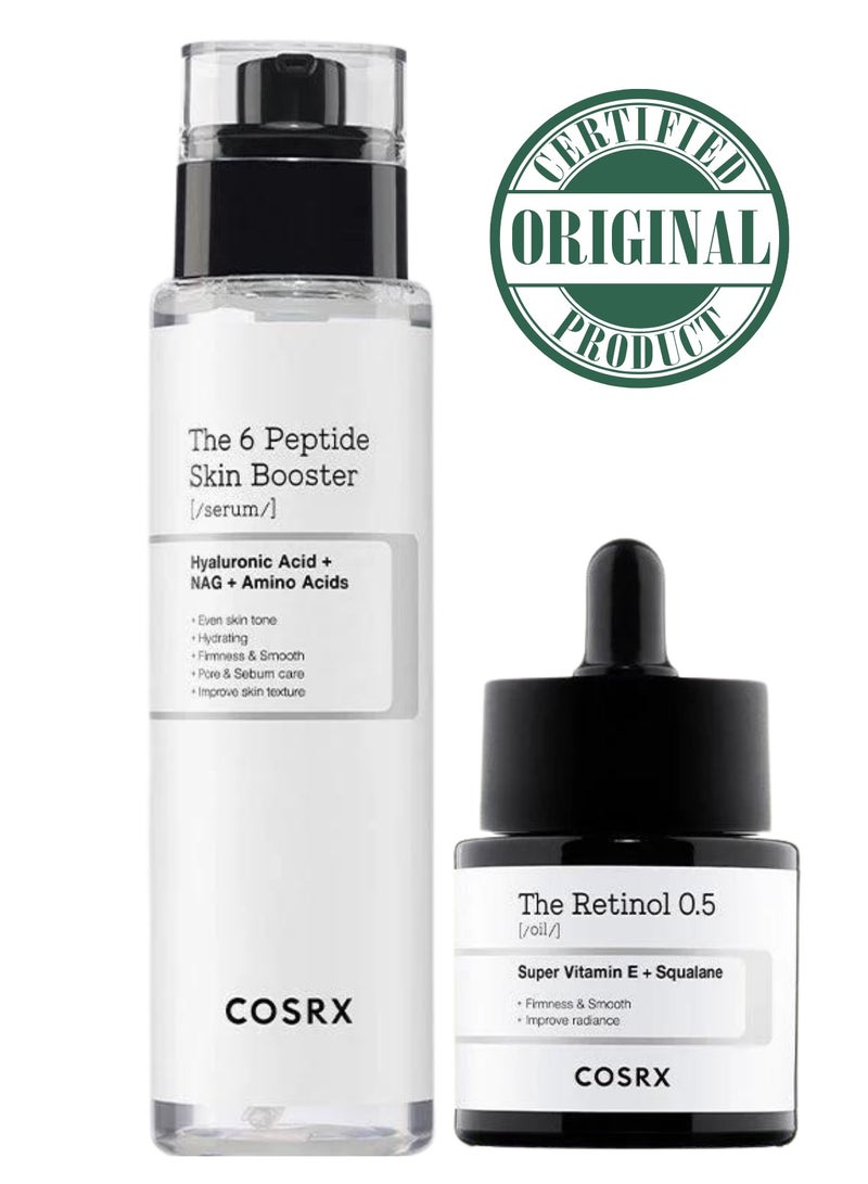 Due Wrinkle and Elasticity Booster - The 6 Peptide Skin Booster Serum - The Retinol 0.5 Serum -  Certified Original Anti-Aging and Skin Renewal Solutions 170ml