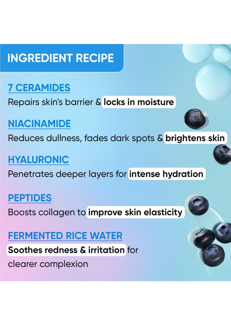 Dot & Key Blueberry Hydrate 12% Barrier Boost Serum with 7 Ceramides | Niacinamide & Hyaluronic Acid, Reduces Dark Spots, Brightens Skin, Provides Intense Hydration & Repairs Skin Barrier | 30ml