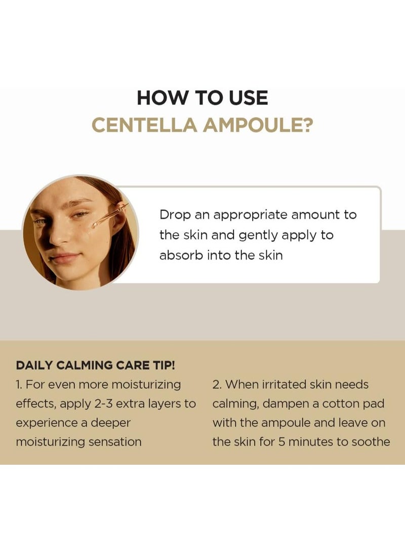 Madagascar Centella Ampoule 100ml - Soothing and Hydrating Ampoule with Centella Asiatica Extract - Calming Serum for Sensitive Skin - Lightweight and Fast-Absorbing Formula 100mlml
