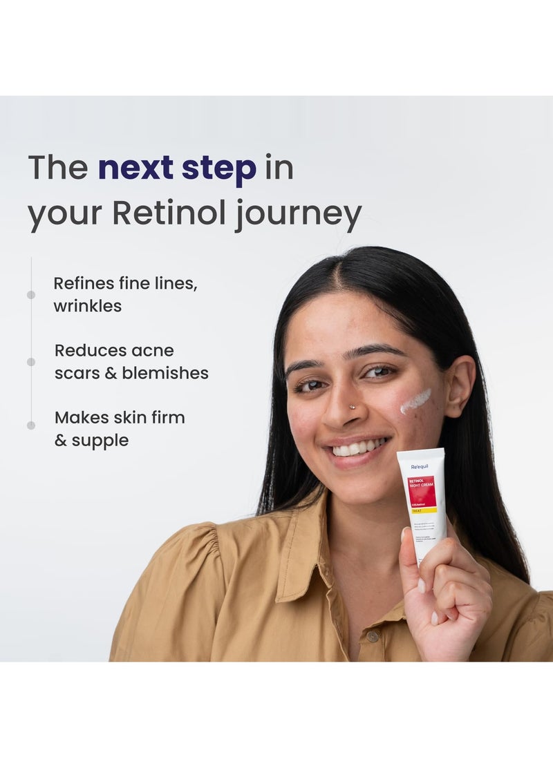 0.5% Retinol Night Cream | Makes Skin Youthful & Smooth | Prevents Fine Lines & Wrinkles | Unisex | All Skin Types | 30G