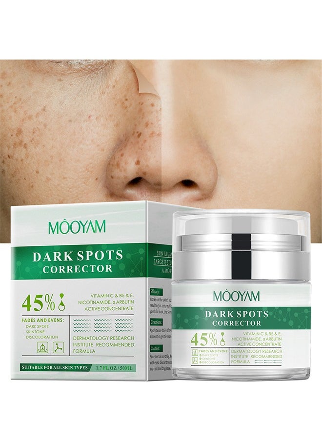 Dark Spots Corrector Cream - Skin Whitening Cream with Vitamin C&B5&E,Keep Moisturizing,Skin Lightening Cream for Intimate Areas and Bleaching,Dark Spot Remover for Face,Neck,Armpit,Elbow, Inner Thigh and Knees