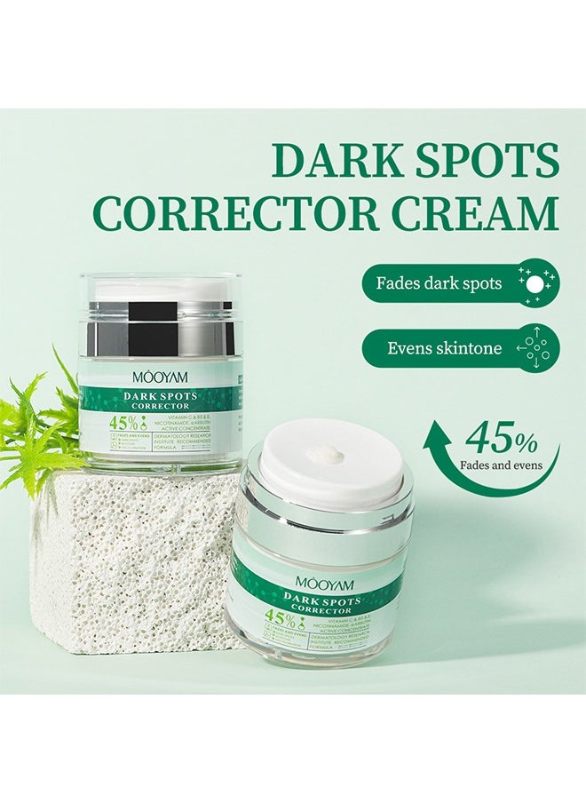Dark Spots Corrector Cream - Skin Whitening Cream with Vitamin C&B5&E,Keep Moisturizing,Skin Lightening Cream for Intimate Areas and Bleaching,Dark Spot Remover for Face,Neck,Armpit,Elbow, Inner Thigh and Knees
