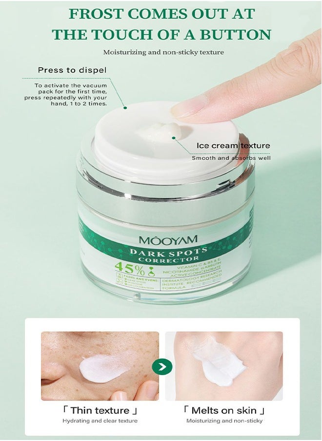 Dark Spots Corrector Cream - Skin Whitening Cream with Vitamin C&B5&E,Keep Moisturizing,Skin Lightening Cream for Intimate Areas and Bleaching,Dark Spot Remover for Face,Neck,Armpit,Elbow, Inner Thigh and Knees