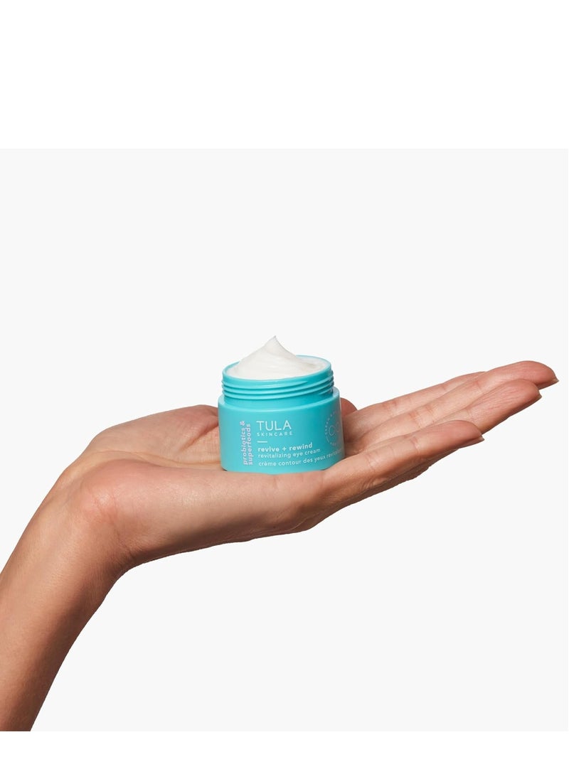 TULA Skin Care Revive & Rewind Revitalizing Eye Cream - Smooth Fine Lines, Dark Circles & Puffiness, 0.5 oz.