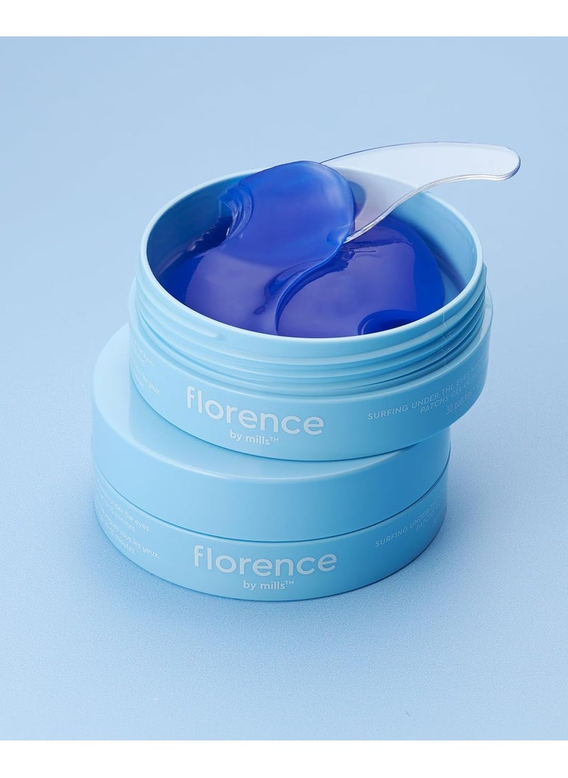 florence by mills Surfing Under the Eyes Hydrating Under Eye Treatment Gel Pads, 30 Count/ 15 Pairs, 15 Pairs