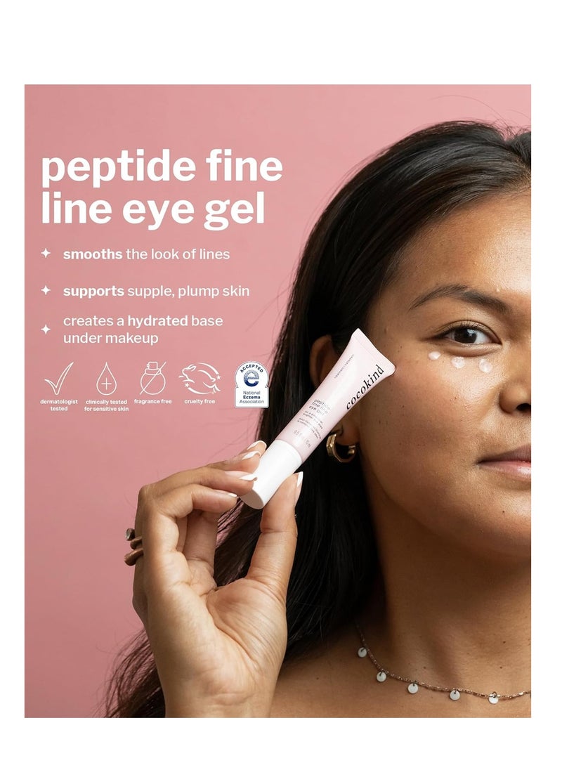 Cocokind Peptide Eye Gel, Lightweight and Hydrating Fine Line Treatment to Reduce Wrinkles, Made for Sensitive Skin, Fragrance Free, Cruelty Free, Vegan, .5oz