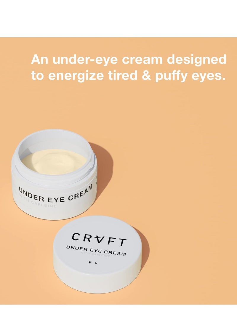 CRVFT Men's Under Eye Cream .25oz [AM/PM] | 30 Day Supply | Reduce the Appearance of Puffy Eyes + Lessen Dark Circles | Invigorated with Caffeine | Made in the USA | Peppermint Scented