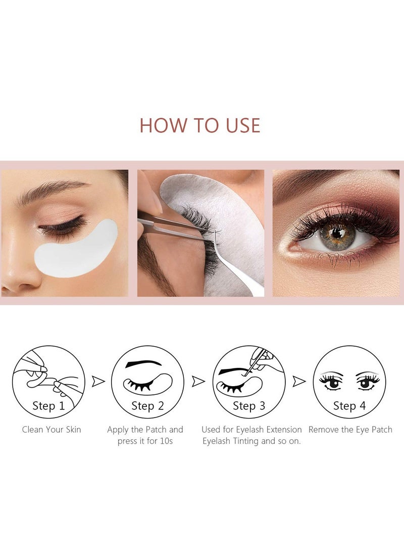 AHIER Eyepads Eyelash Extensions Lint Free, 100 Pairs Set Eye Pads for Lash Extensions, Hydrogel Eye Patch DIY False Eyelash Lash Extension Makeup Eye Gel Pad