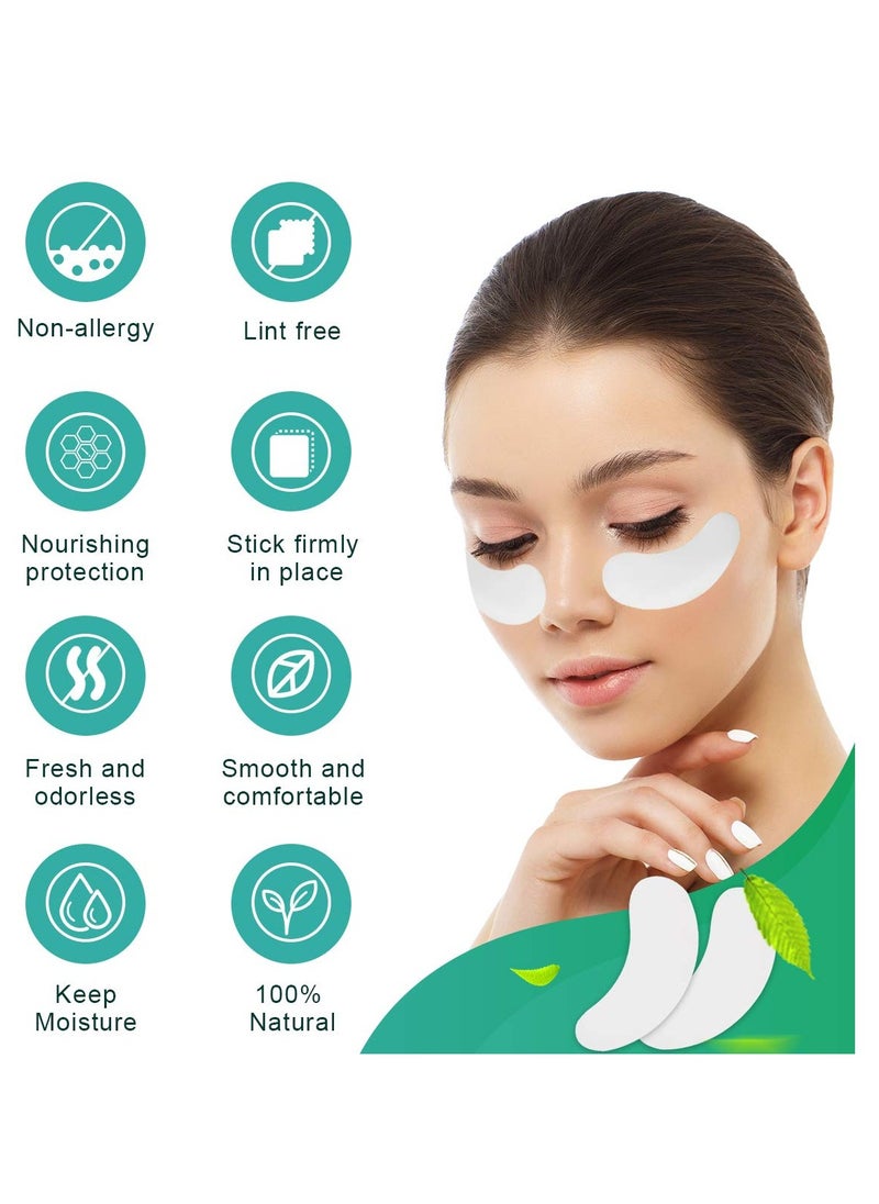 AHIER Eyepads Eyelash Extensions Lint Free, 100 Pairs Set Eye Pads for Lash Extensions, Hydrogel Eye Patch DIY False Eyelash Lash Extension Makeup Eye Gel Pad