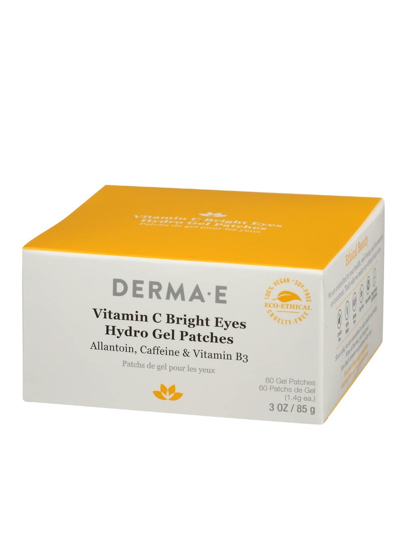 Derma E Vitamin C Bright Eyes Hydro Gel Patches, Natural, Cruelty Free, 3 Ounce (Pack of 1)