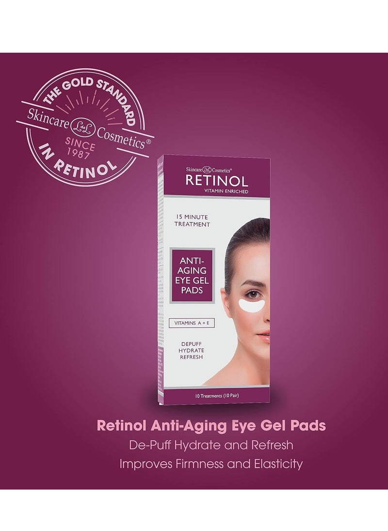 Retinol Anti-Aging Eye Gel Pads – The Original Retinol Instant De-Puff Treatment – Soothing Vitamin A Eye Gel Pads Reduce Puffiness & Refresh For A Quick, Visible Improvement in Appearance of Eyes