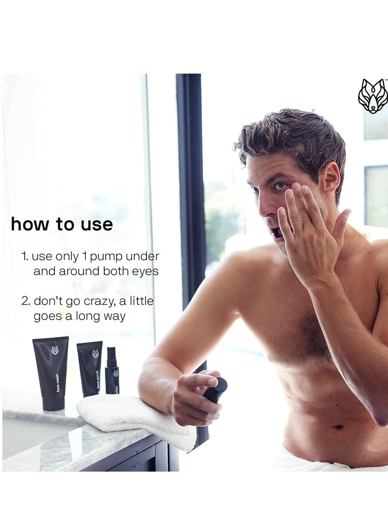 Black Wolf - Double Duty Glacier Eye Gel- 1 Fl Oz- Caffeine Improves the Appearance of Dark Circles and Under Eye Bags- Invigorating Glacier Formula Wakes Up Your Eyes, Great for Men