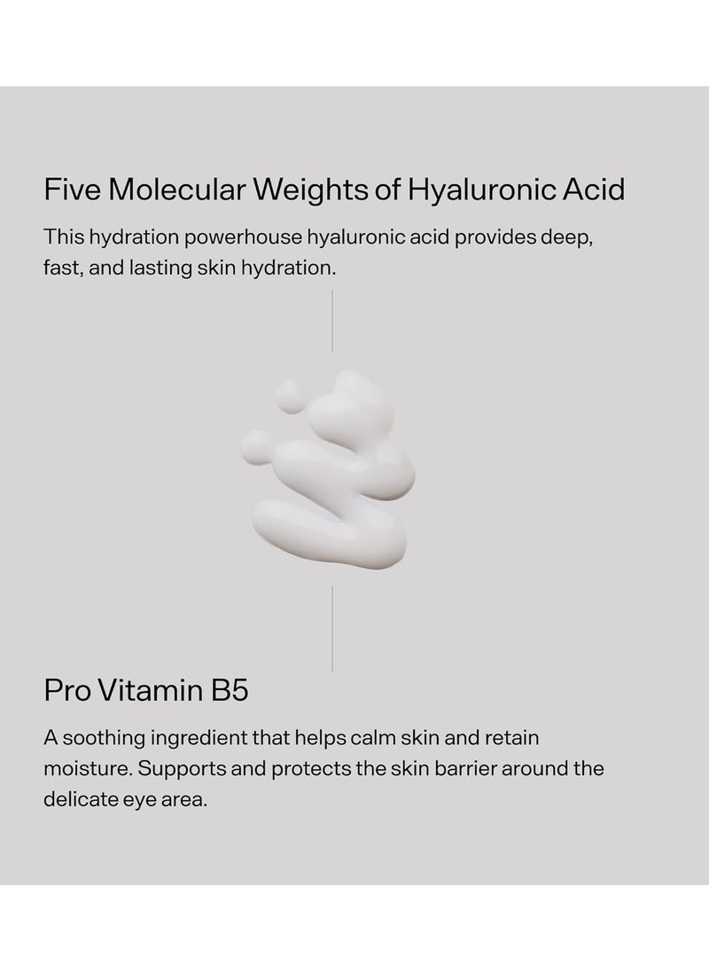 Versed Water Rush Hydrating Eye Gel - Under Eye Cream for Puffiness and Bags Under Eyes - Hyaluronic Acid Under Eye Brightener - Clinically Tested Gel-Cream Formula