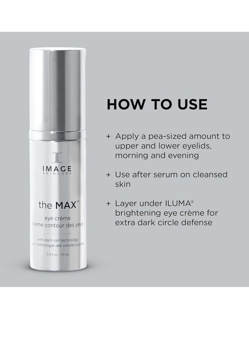 IMAGE Skincare, the MAX Eye Crème, Under Eye Cream to Reduce Appearance of Fine Lines and Puffiness for Brighter Looking Eye Area, 0.5 oz