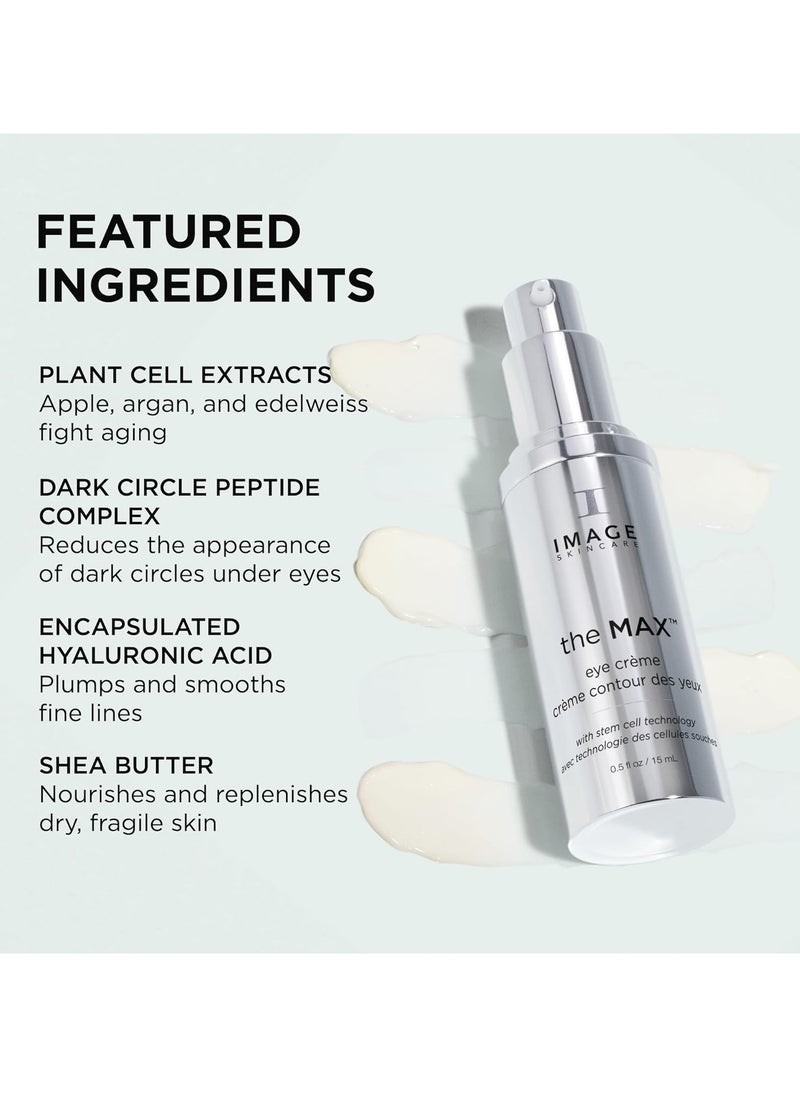 IMAGE Skincare, the MAX Eye Crème, Under Eye Cream to Reduce Appearance of Fine Lines and Puffiness for Brighter Looking Eye Area, 0.5 oz