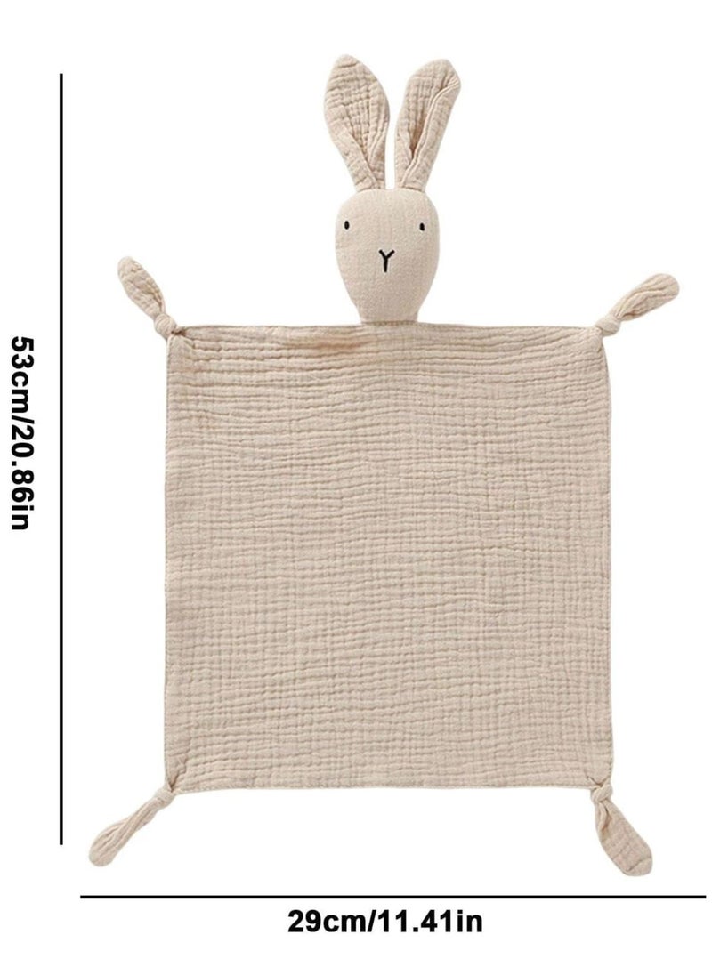 Embroidered Baby Security Blanket, Cute Bunny Comforter for Baby Sleeping, Soft Toddler Sleeping Toy, Comfortable Bed Blanket for Babies