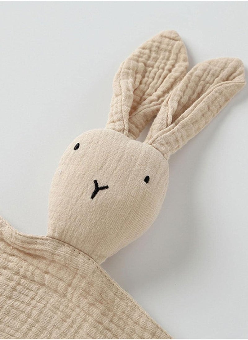 Embroidered Baby Security Blanket, Cute Bunny Comforter for Baby Sleeping, Soft Toddler Sleeping Toy, Comfortable Bed Blanket for Babies