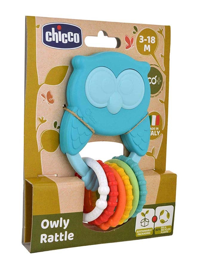 Eco+ Owly Plastic Rattle 3-18M