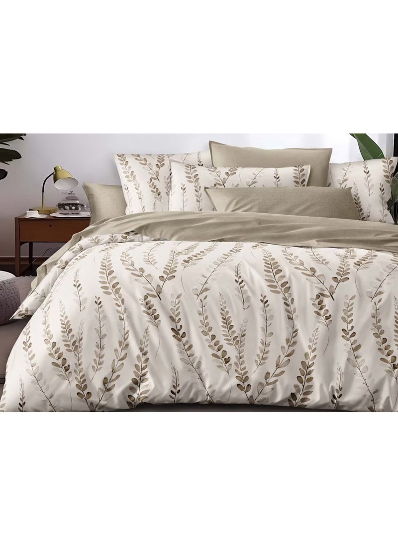 DUOMA duvet cover set , king size ,6pcs set with duvet cover 220*240cm and fit sheet and 4pcs pillowcases