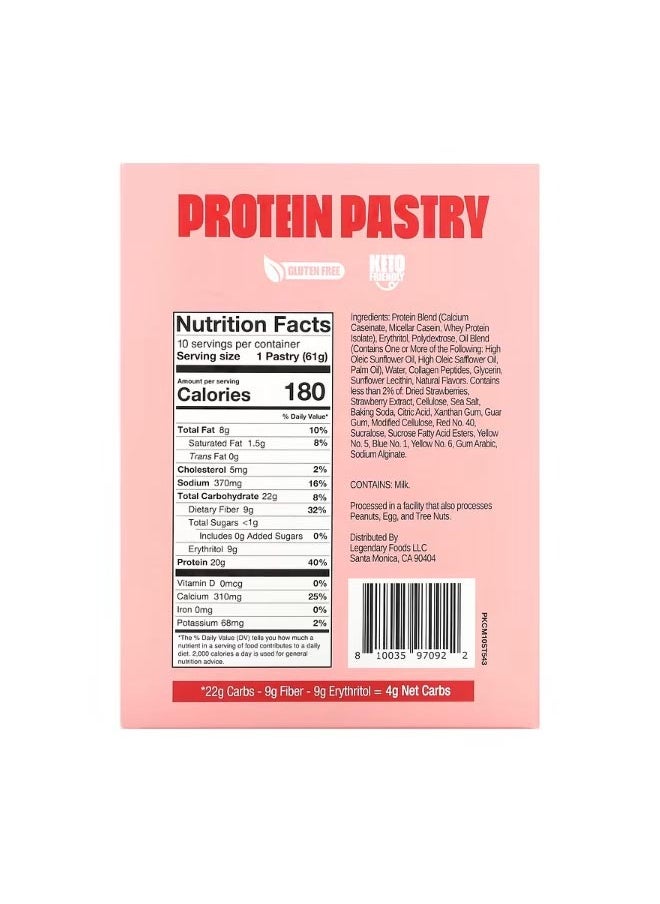 Protein Pastry Strawberry 10 Pack 2.2 oz 61 g Each