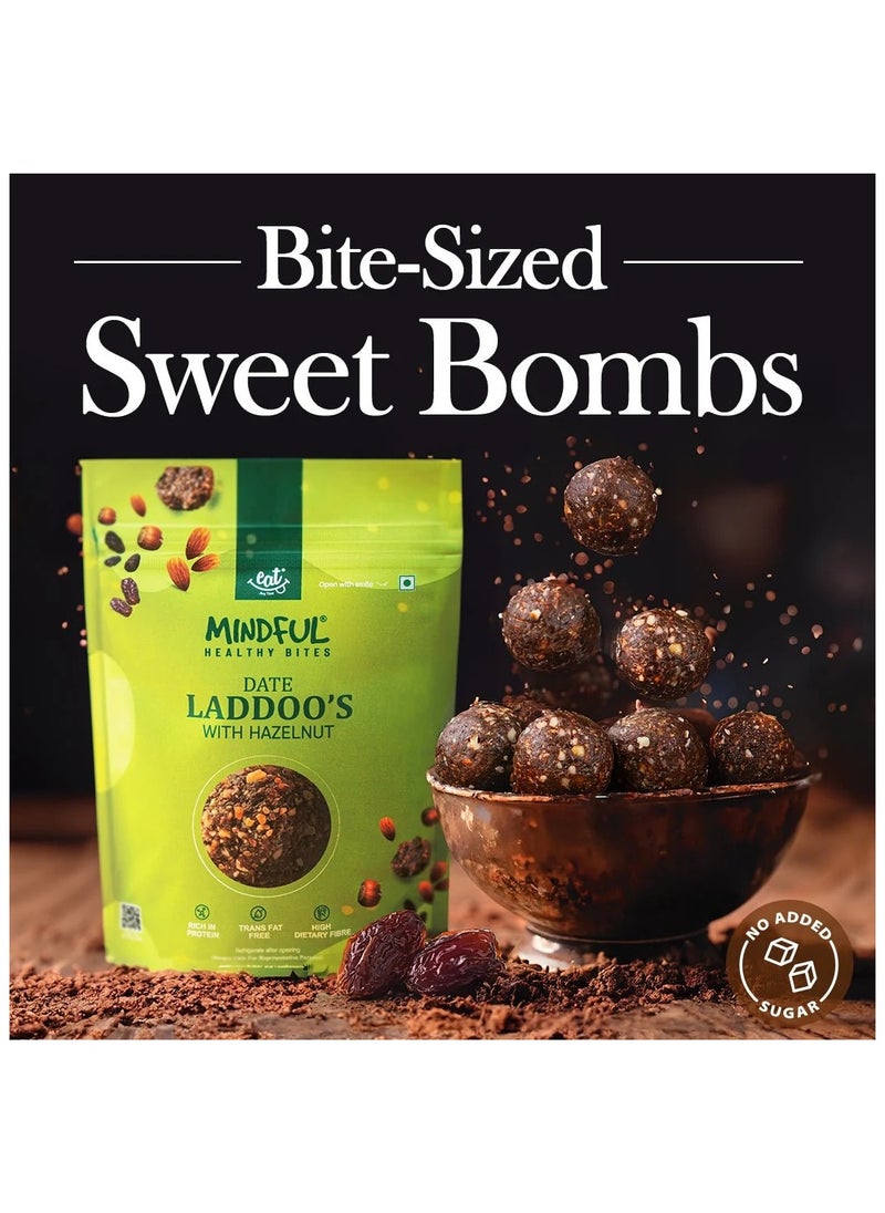 Mindful Sugar Free Dates Laddoo's With Hazelnut Flavour | Replacement of Energy & Protein Bars Zero Trans Fat & Zero Cholesterol Pack of 3 - 300gm