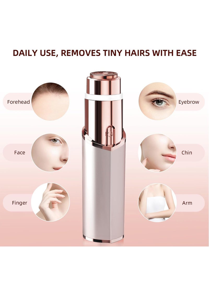 Facial Hair Removal for Women, Portable Lady Hair Shaver, Electric Rechargeable Painless Bikini Remover for Face, Upper Lips, Peach Fuzz, Chin, Armpit, Fingers, Arms, Legs and Body
