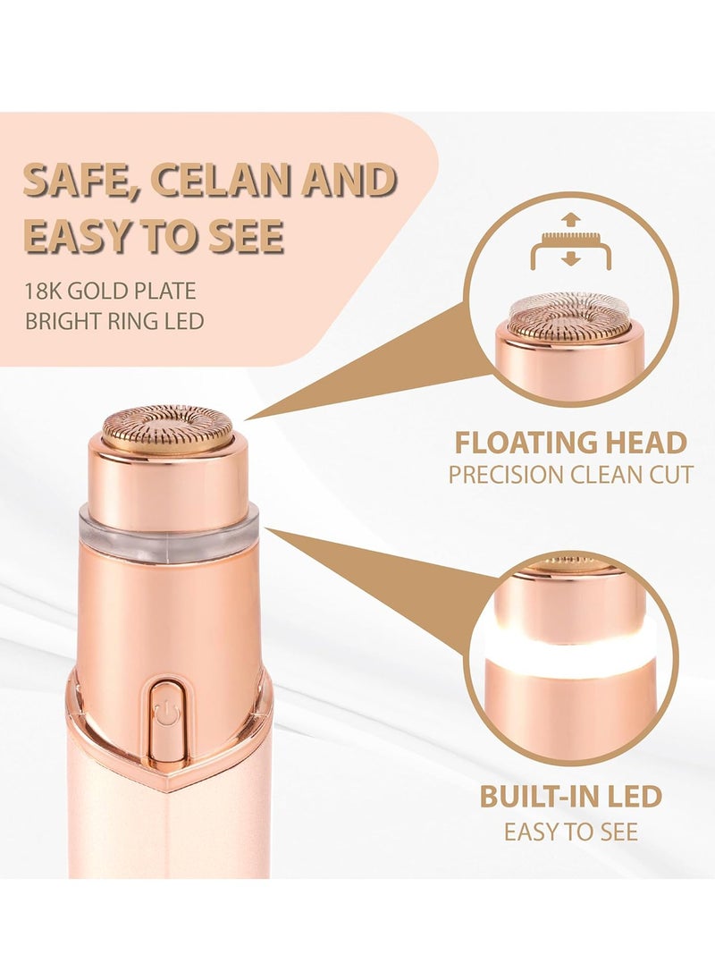 Facial Hair Removal for Women, Portable Lady Hair Shaver, Electric Rechargeable Painless Bikini Remover for Face, Upper Lips, Peach Fuzz, Chin, Armpit, Fingers, Arms, Legs and Body