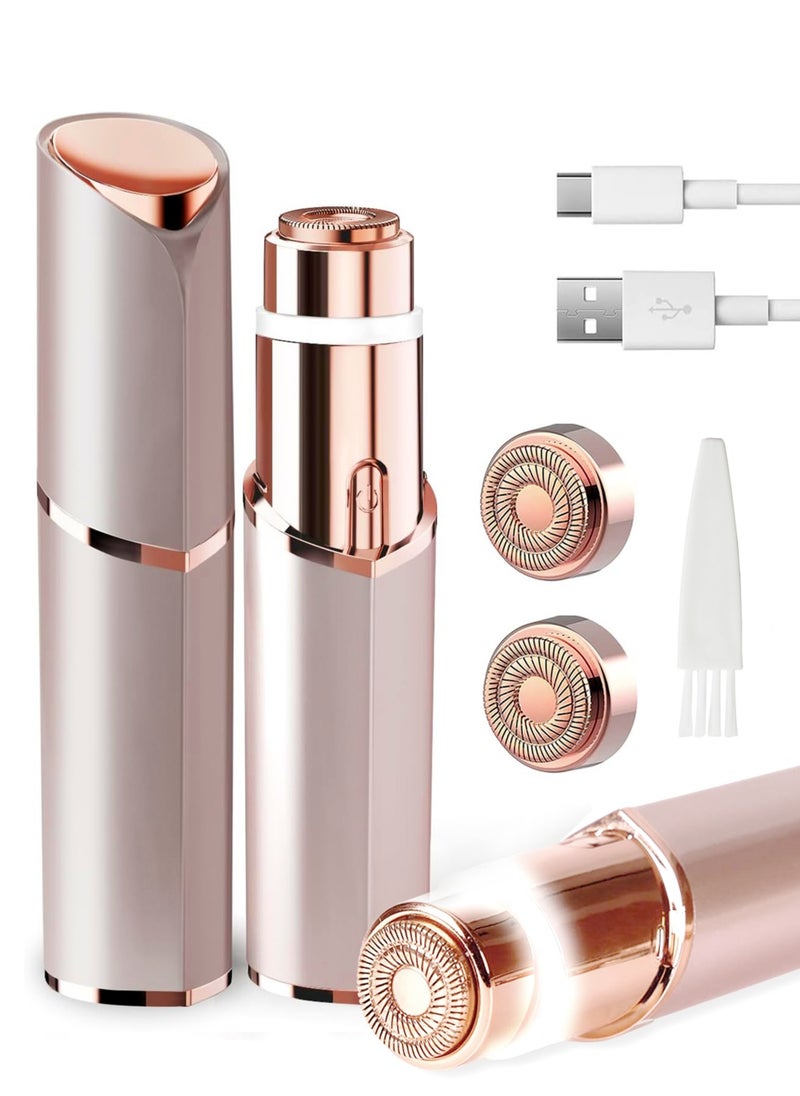 Facial Hair Removal for Women, Portable Lady Hair Shaver, Electric Rechargeable Painless Bikini Remover for Face, Upper Lips, Peach Fuzz, Chin, Armpit, Fingers, Arms, Legs and Body