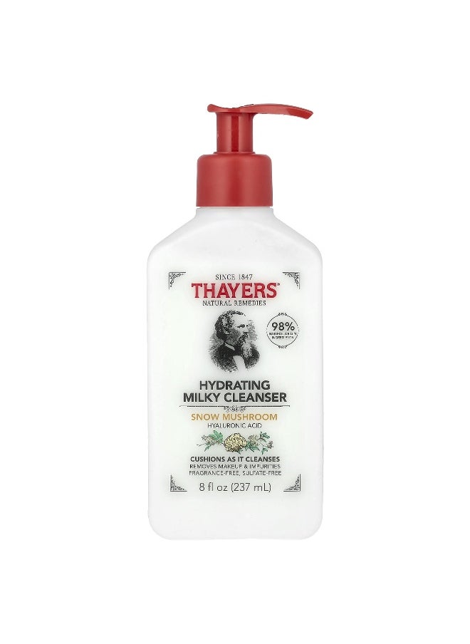 Thayers, Hydrating Milky Cleanser, Snow Mushroom, Fragrance Free, 8 fl oz (237 ml)