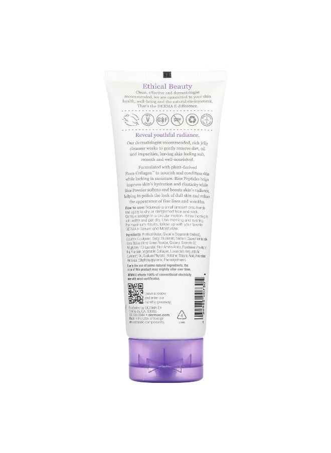 DERMA E, Advanced Peptides & Flora-Collagen Gentle Jelly Cleanser, 4  oz  (113 g)