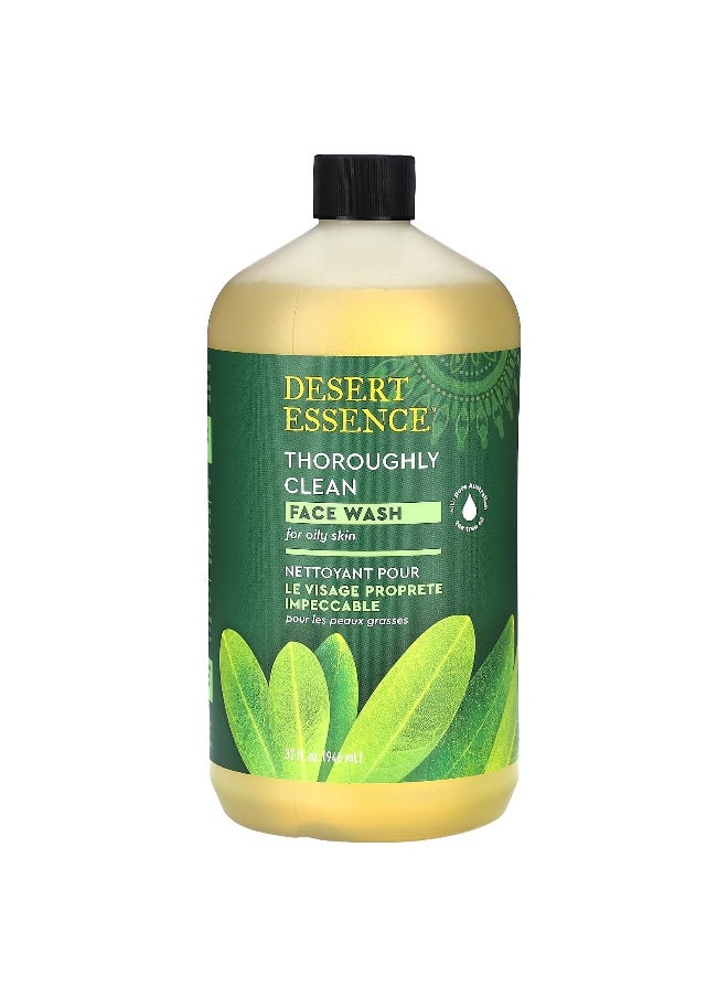 Desert Essence, Thoroughly Clean Face Wash, For Oily Skin, 32 fl oz (946 ml)