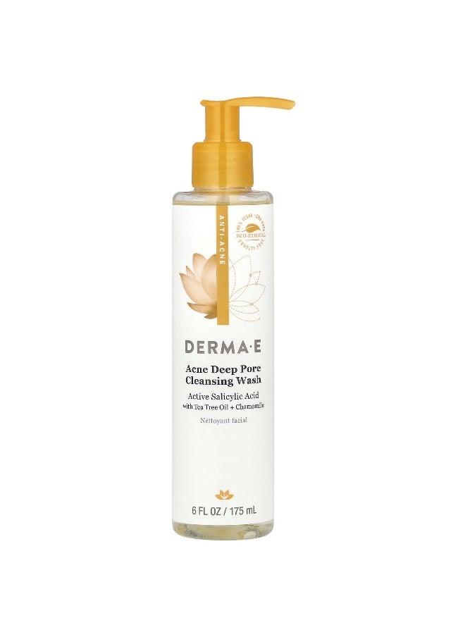 DERMA E, Acne Deep Pore Cleansing Wash, 6 fl oz (175 ml)