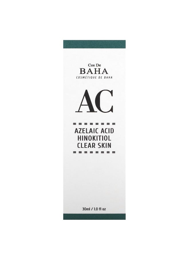 Cos De BAHA, AC, Azelaic Acid Hinokitiol Clear Skin, 1 fl oz (30 ml)