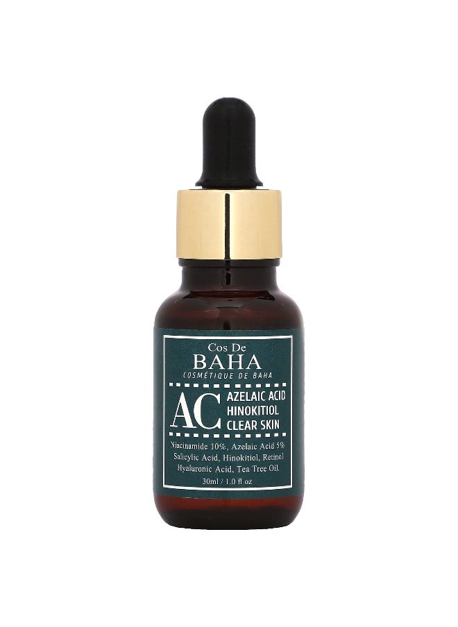 Cos De BAHA, AC, Azelaic Acid Hinokitiol Clear Skin, 1 fl oz (30 ml)