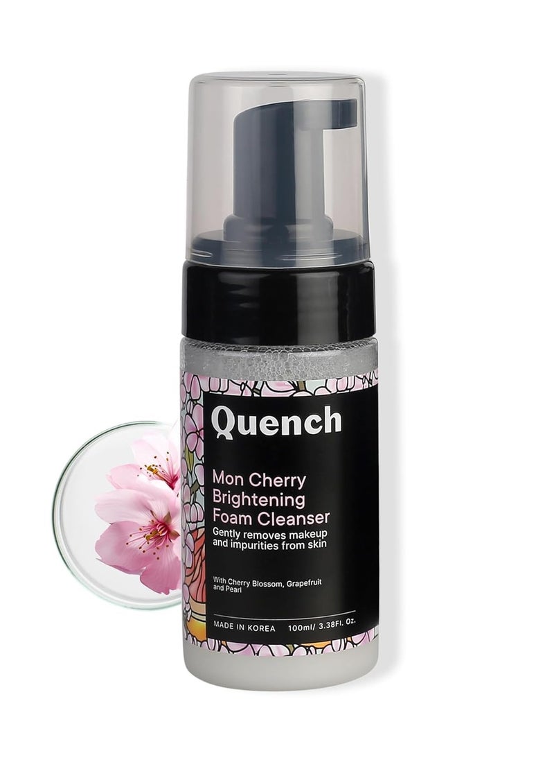 Brightening Foam Cleanser with Cherry Blossom Radiance | Korean Face Wash for Glowing Skin | Removes Makeup, Dirt & Impurities | Brightens Dull Skin | Made in Korea (100ml)