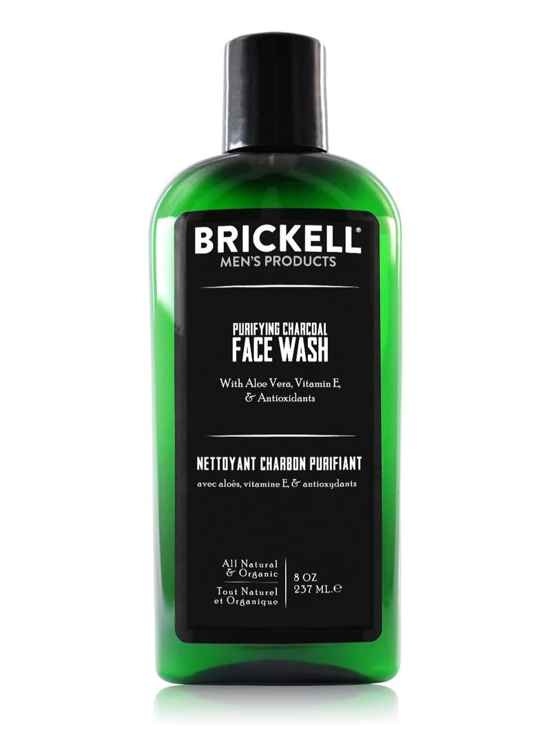 Purifying Charcoal Face Wash for Men 8 Ounce, Scented