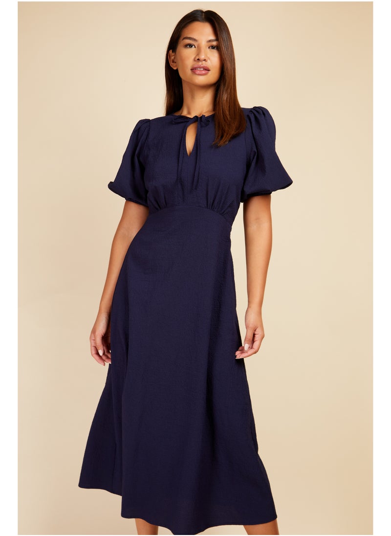 Puff Sleeve Midi Dress