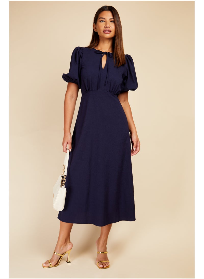 Puff Sleeve Midi Dress