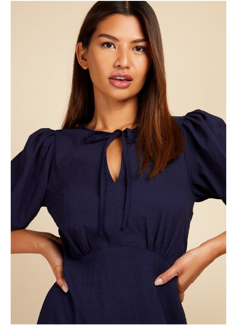 Puff Sleeve Midi Dress