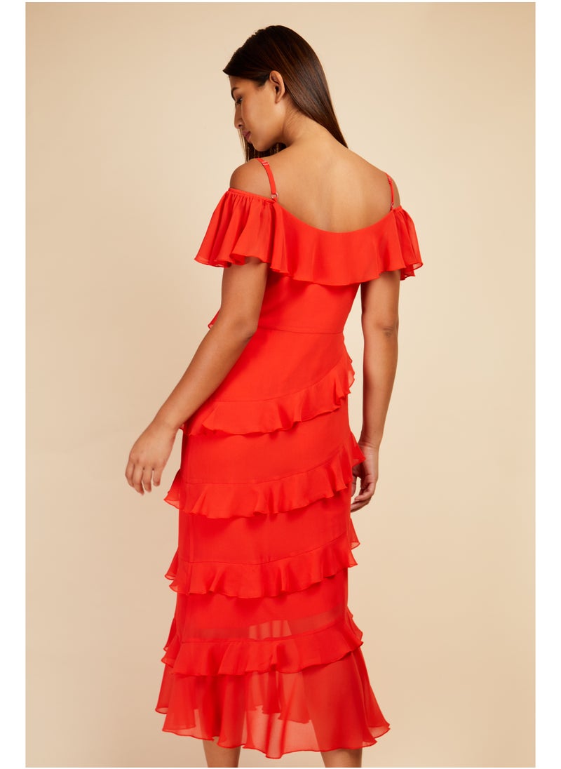 Ruffled Chiffon Dress