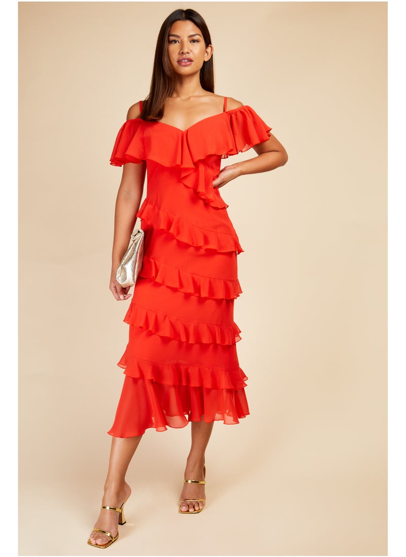 Ruffled Chiffon Dress