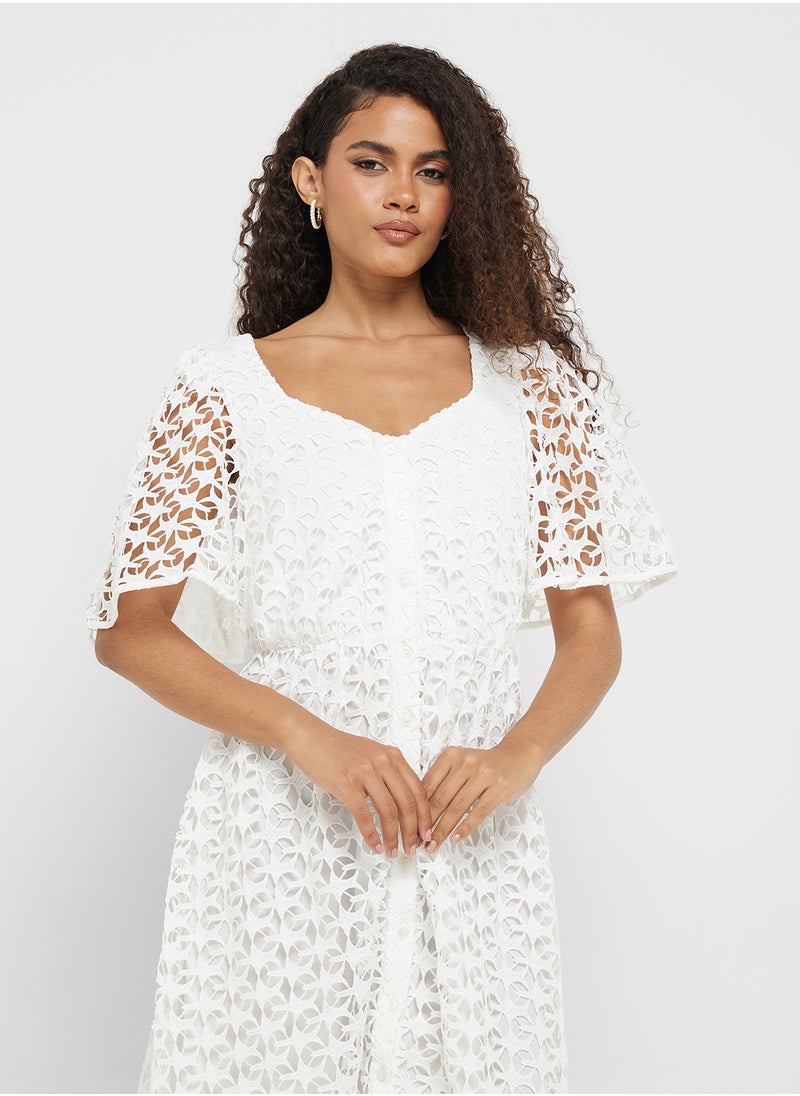Floral Lace Midi Dress